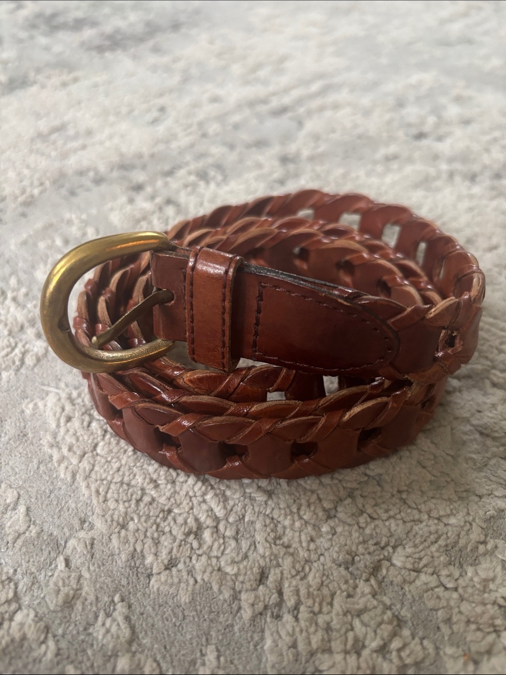 Vintage Capezio Brown Leather Belt with Brass Buckle 40 in belt.